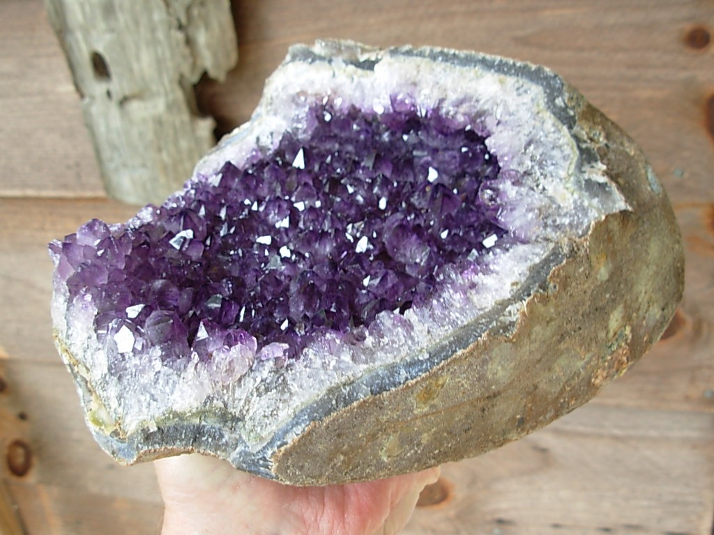 Beautiful Deep Purple Uruguay Amethyst Geode Plate
