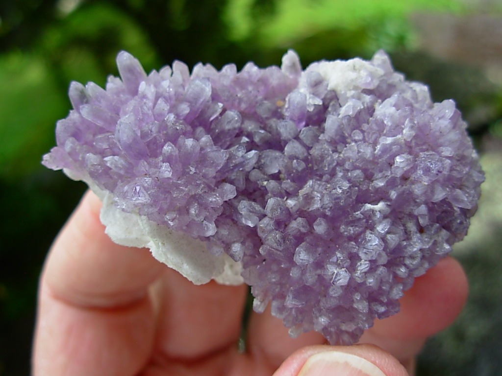 Beautiful Lavender Amethyst with Selenite on Quartz Matrix