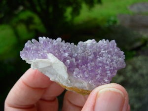 Beautiful Lavender Amethyst with Selenite on Quartz Matrix