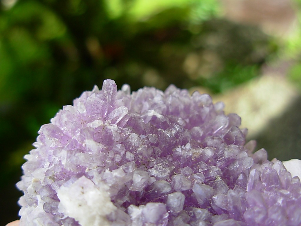Beautiful Lavender Amethyst with Selenite on Quartz Matrix