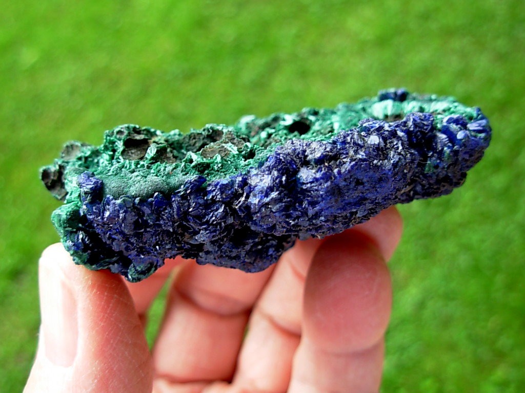 Azurite and Fibrous Malachite Specimen from the Congo
