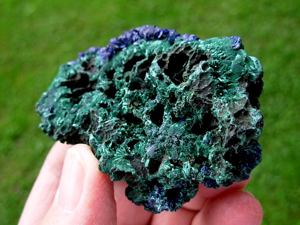 Azurite and Fibrous Malachite Specimen from the Congo