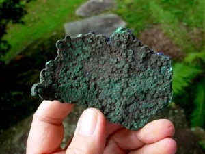Rare Old Stock Azurite Crystals on Malachite Plate from Arizona