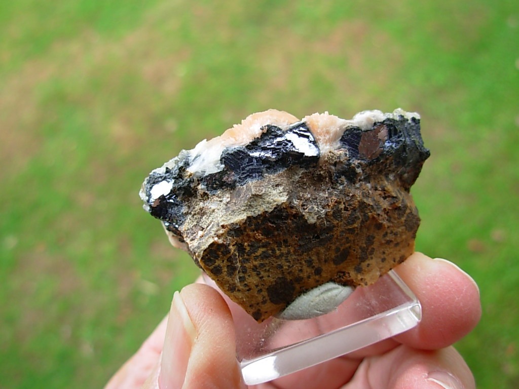 Salmon Pink Barite Blades with Clear Cerrusite from Morocco