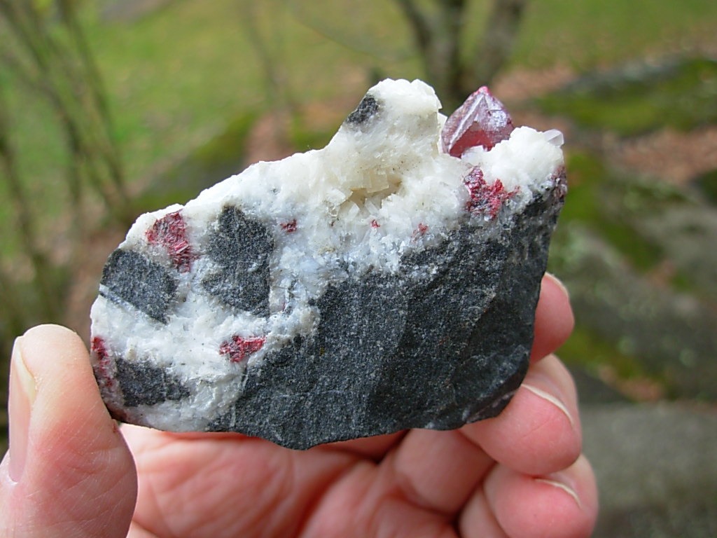 Beautiful Cranberry Cinnabar Crystals in matrix from China