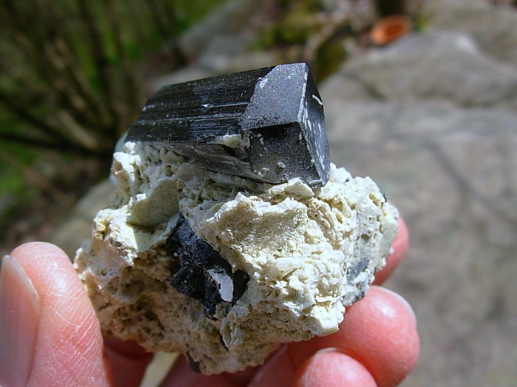 Beryl var Aquamarine and Schorl on matrix
