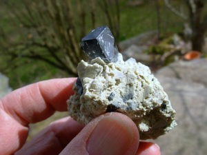 Beryl var Aquamarine and Schorl on matrix