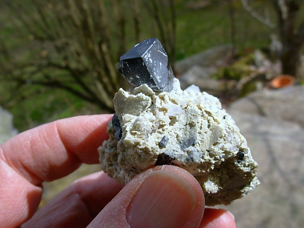 Beryl var Aquamarine and Schorl on matrix
