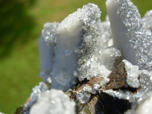 Calcite and Drusi Quartz on Danburite with Chalcopyrite