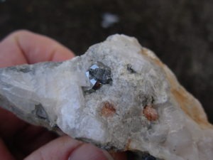 Carrollite Crystals in Calcite from the Kambove Mines, Congo