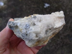 Carrollite Crystals in Calcite from the Kambove Mines, Congo
