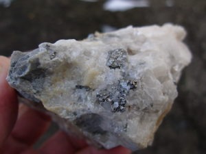 Carrollite Crystals in Calcite from the Kambove Mines, Congo