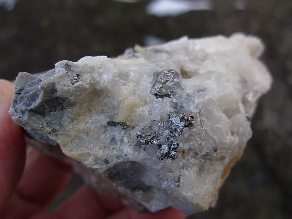 Carrollite Crystals in Calcite from the Kambove Mines, Congo