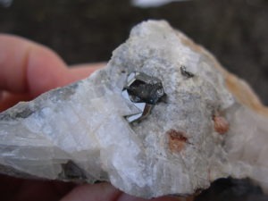 Carrollite Crystals in Calcite from the Kambove Mines, Congo