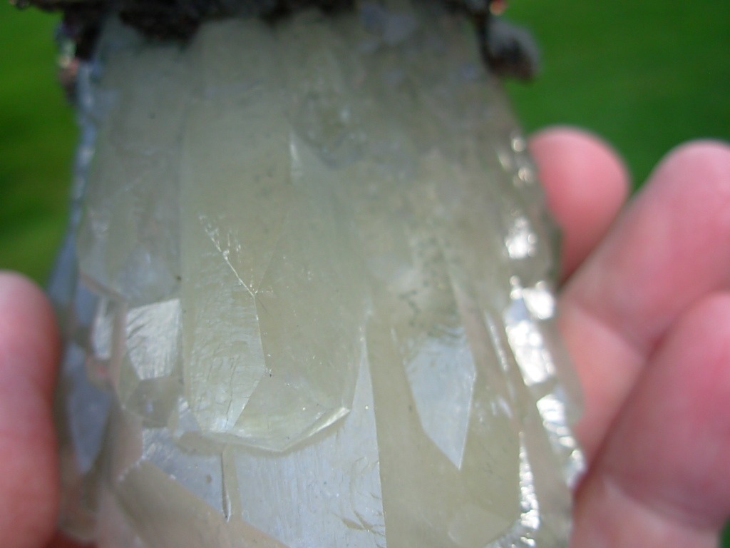 Chalcopyrite in Dolomite on Calcite from Reynolds County, Missouri