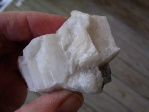Classic Large Carrollite Crystal in Calcite from the Kambovem Mines, Congo