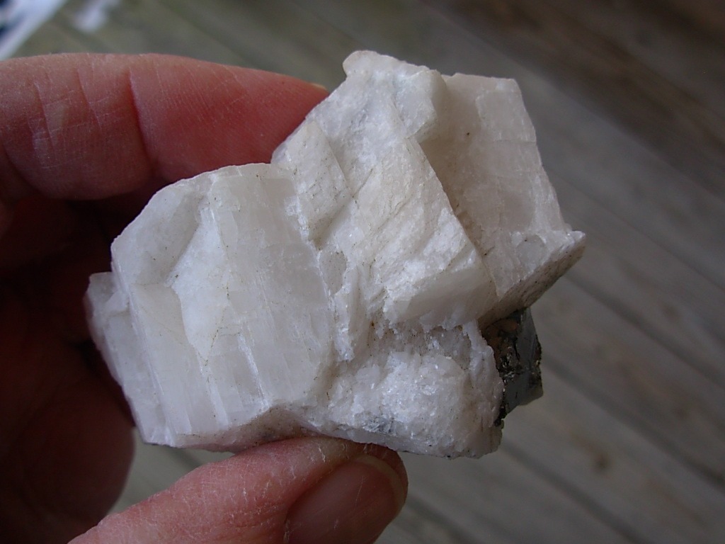 Classic Large Carrollite Crystal in Calcite from the Kambovem Mines, Congo