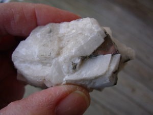 Classic Large Carrollite Crystal in Calcite from the Kambovem Mines, Congo