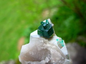 Dioptase on Matrix from Tsumeb Mine in Namibia