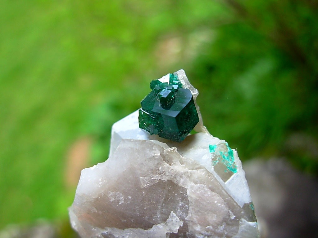 Dioptase on Matrix from Tsumeb Mine in Namibia