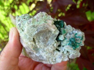 Dioptase on Matrix from Tsumeb Mine in Namibia