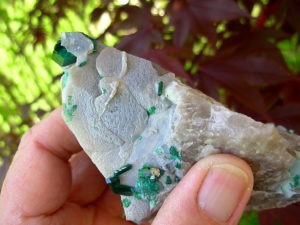Dioptase on Matrix from Tsumeb Mine in Namibia
