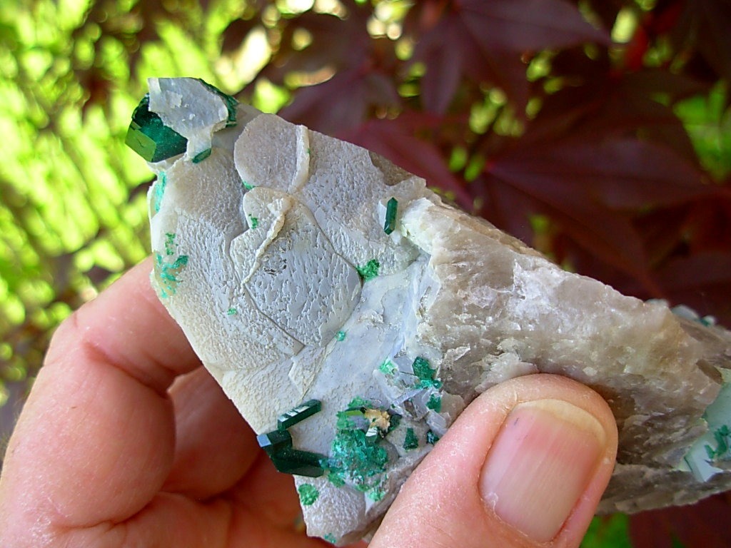 Dioptase on Matrix from Tsumeb Mine in Namibia