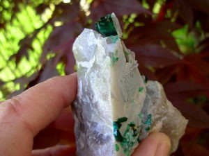 Dioptase on Matrix from Tsumeb Mine in Namibia