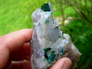 Dioptase on Matrix from Tsumeb Mine in Namibia