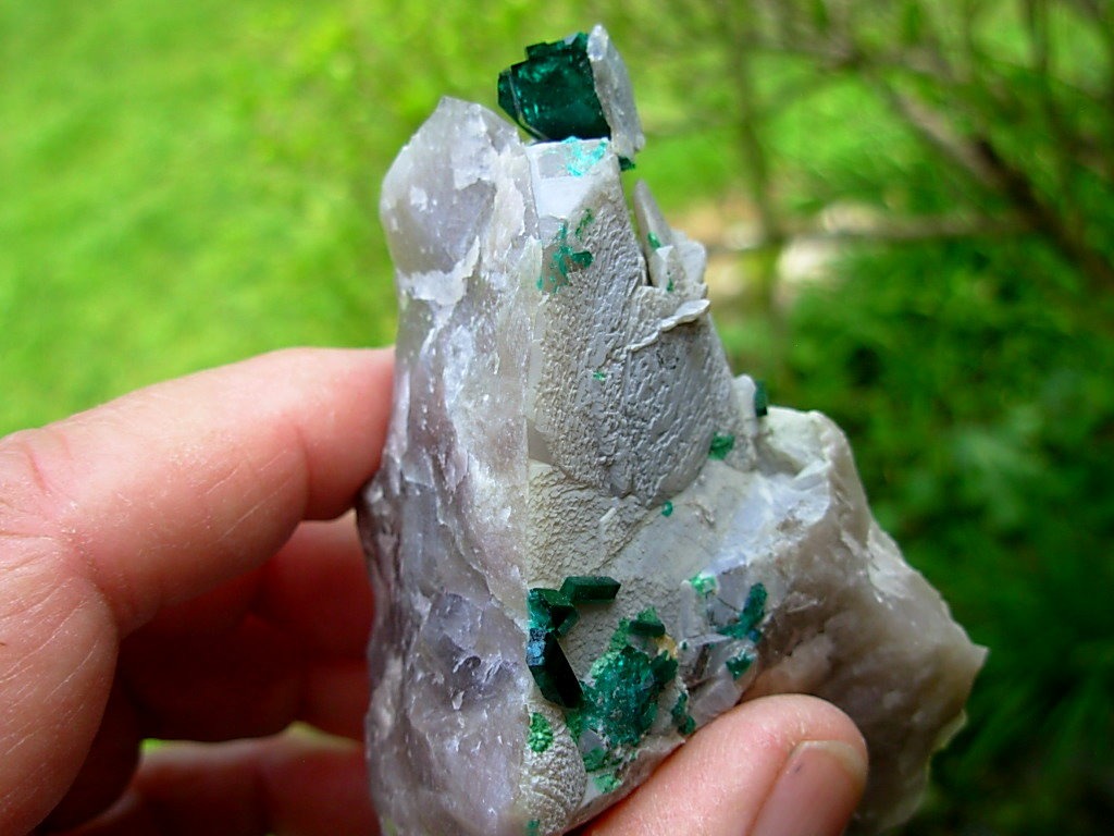 Dioptase on Matrix from Tsumeb Mine in Namibia