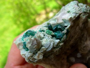 Dioptase on Matrix from Tsumeb Mine in Namibia