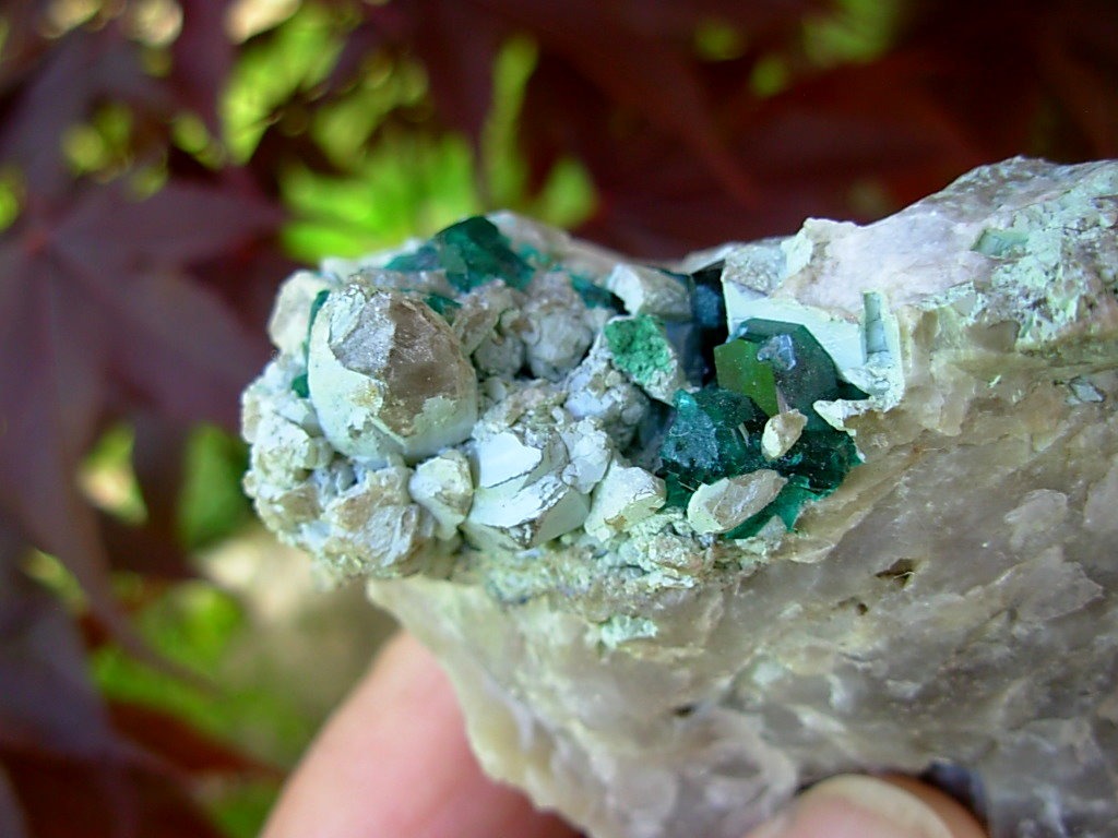 Dioptase on Matrix from Tsumeb Mine in Namibia