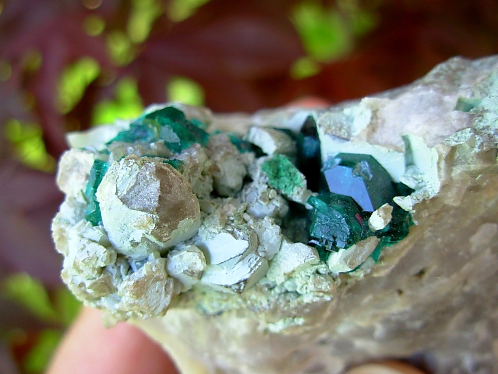 Dioptase on Matrix from Tsumeb Mine in Namibia