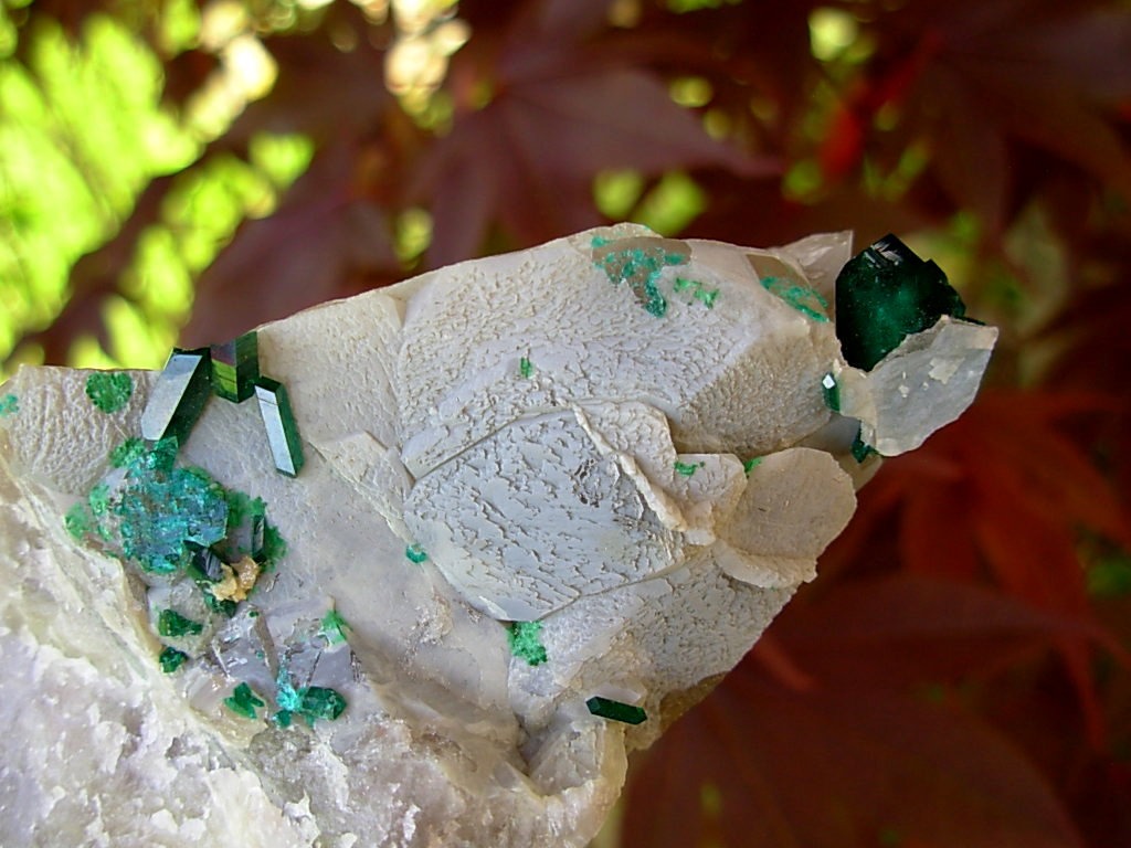 Dioptase on Matrix from Tsumeb Mine in Namibia