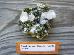 Epidote with Quartz Points from Brazil