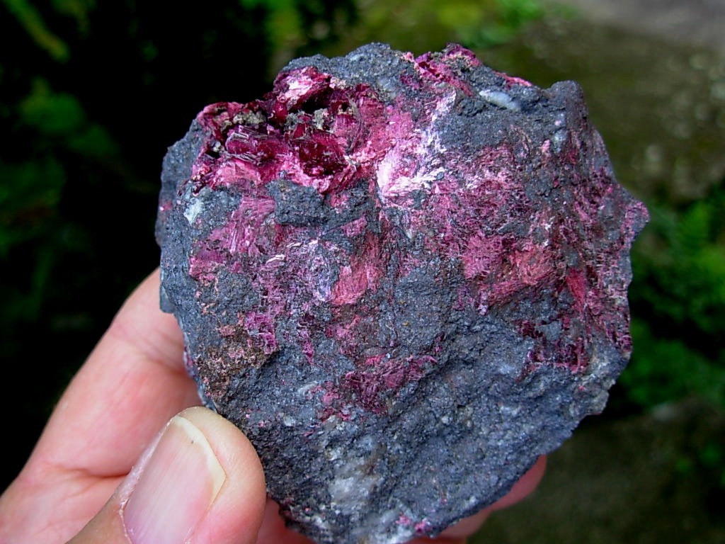 Erythrite Crystals on matrix from Morocco