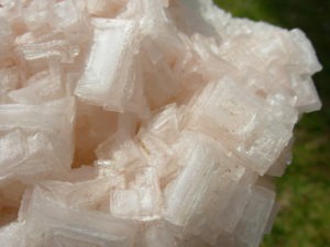 Hoppered Pink and Clear Halite from Searles Lake