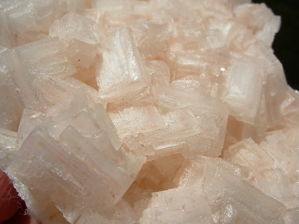 Hoppered Pink and Clear Halite from Searles Lake