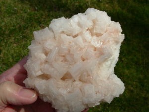 Hoppered Pink and Clear Halite from Searles Lake