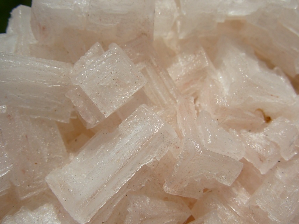 Hoppered Pink and Clear Halite from Searles Lake