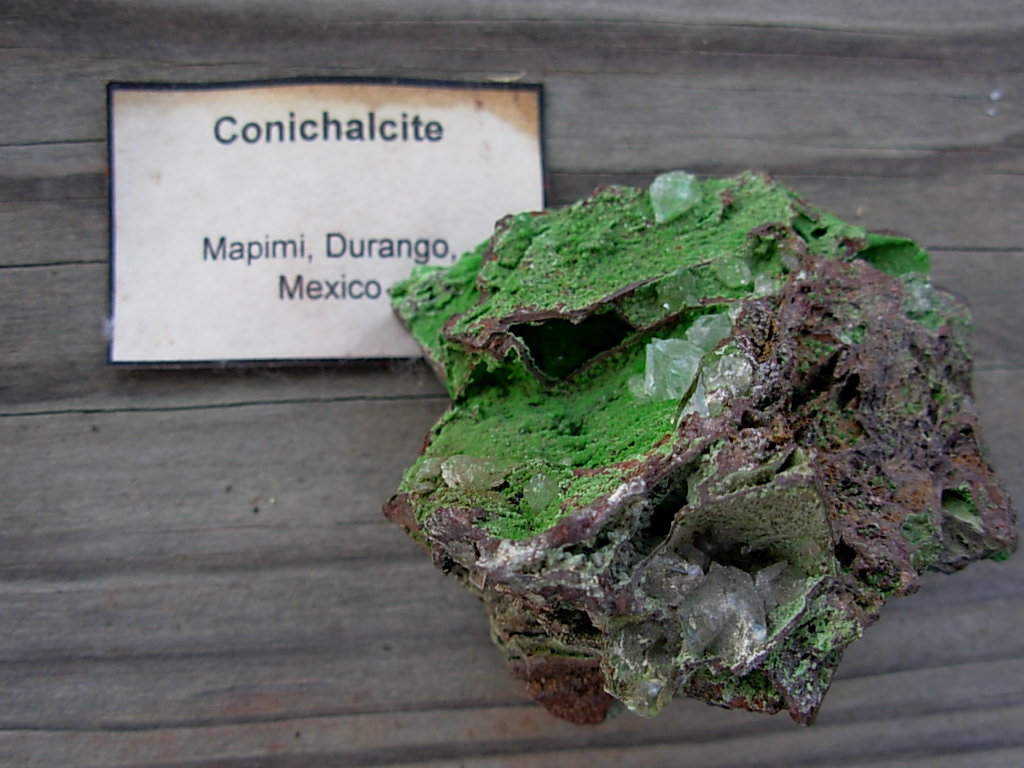 Old Stock Calcite on Conichalcite