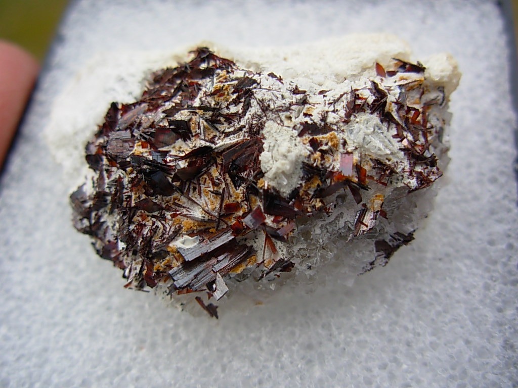 Rare Heubnerite on Quartz matrix from Silverton, Colorado