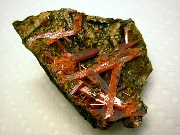 Rare Larger Crystalline Crocoite Display from Dundas District, Tasmania, Australia