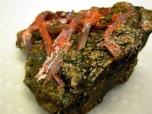 Rare Larger Crystalline Crocoite Display from Dundas District, Tasmania, Australia