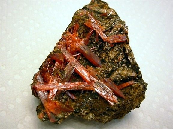 Rare Larger Crystalline Crocoite Display from Dundas District, Tasmania, Australia