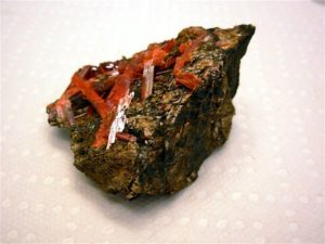 Rare Larger Crystalline Crocoite Display from Dundas District, Tasmania, Australia
