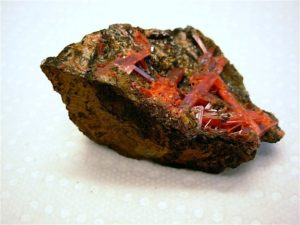 Rare Larger Crystalline Crocoite Display from Dundas District, Tasmania, Australia
