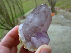 Beautiful Smoky Amethyst Quartz Crystals with Red Hematite Fire Inclusions