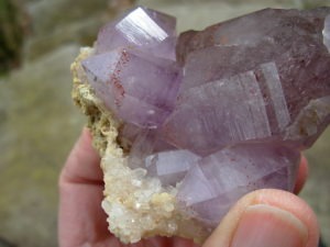 Beautiful Smoky Amethyst Quartz Crystals with Red Hematite Fire Inclusions