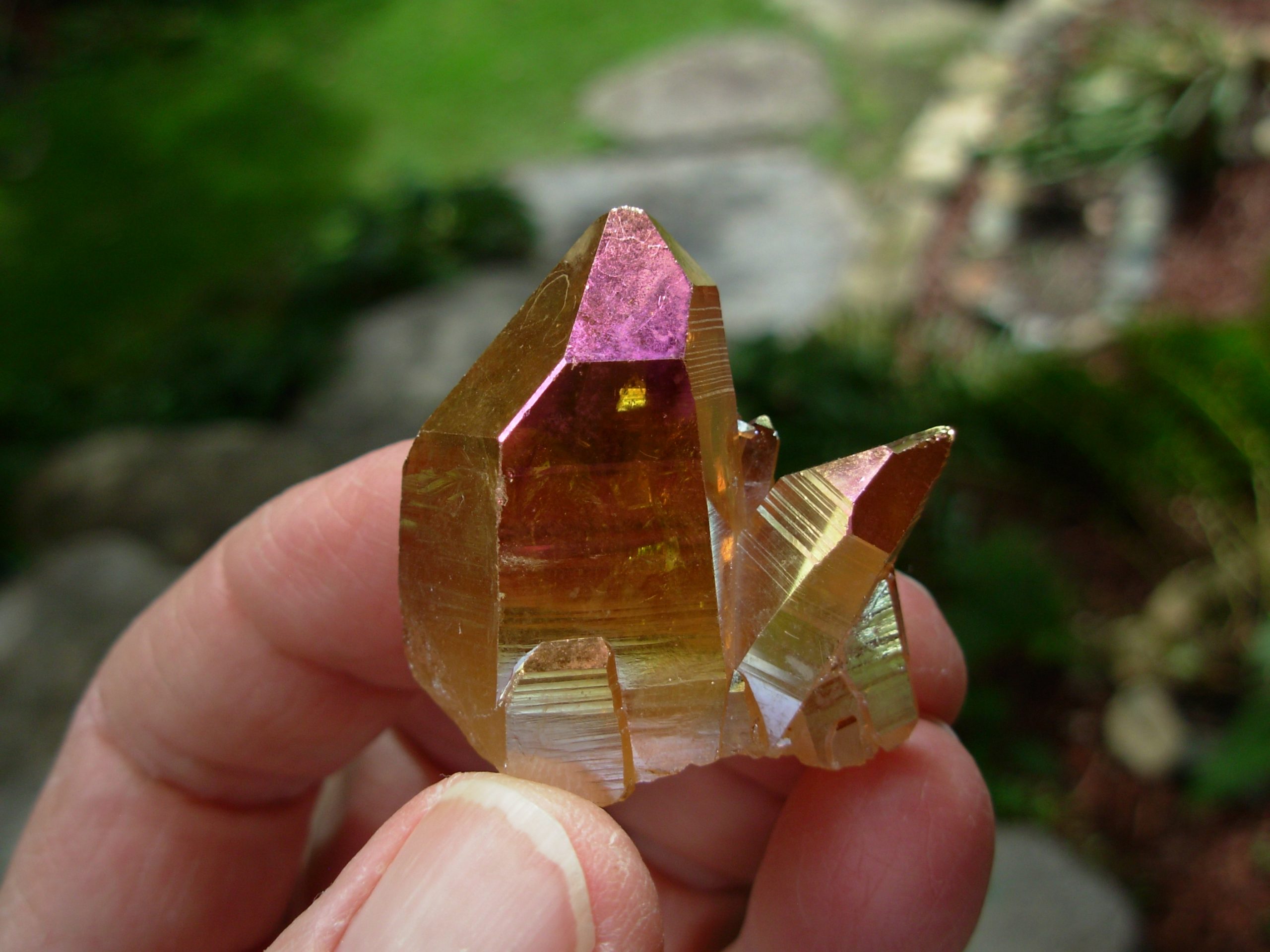 Sunset Aura Quartz Cluster Specimen